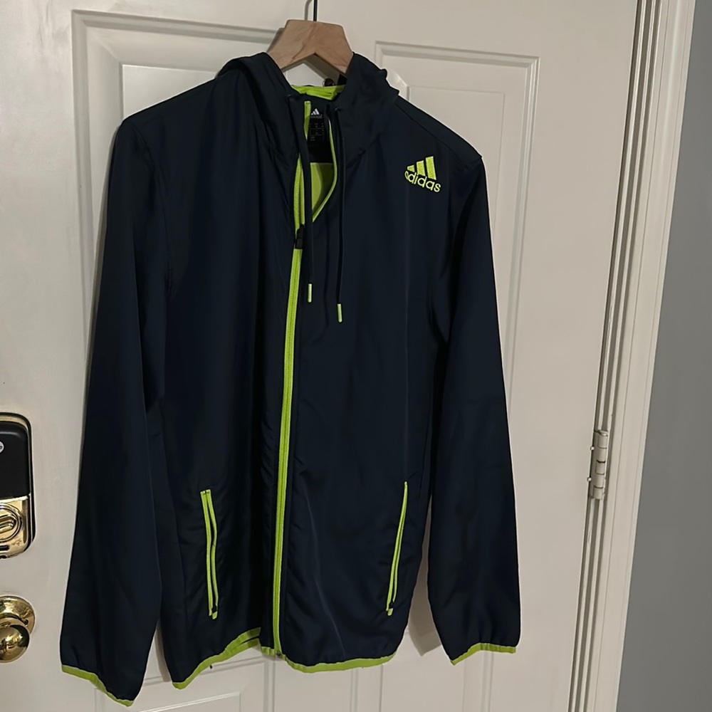 Adidas Navy and Green Women’s Jacket